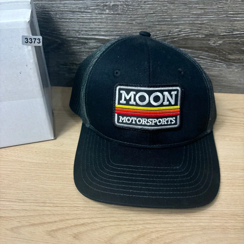 Moon Motorsports Hat Cap Snapback Black Monticello‎ Minnesota Logo Patch